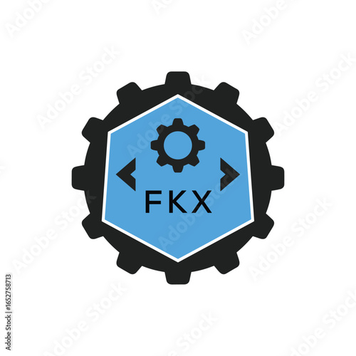 FMF Industrial Gear Logo Design – Engineering, Mechanical, and Construction Branding Icon. FMF Letter Logo.
