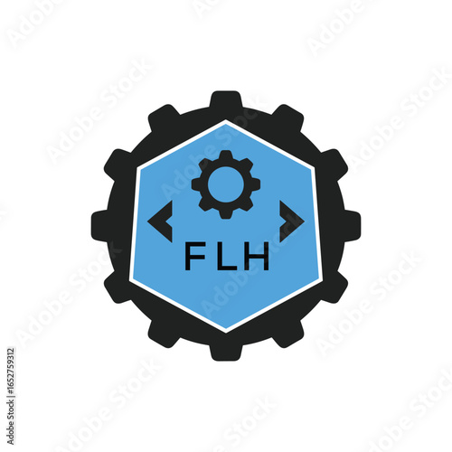 FMF Industrial Gear Logo Design – Engineering, Mechanical, and Construction Branding Icon. FMF Letter Logo.
