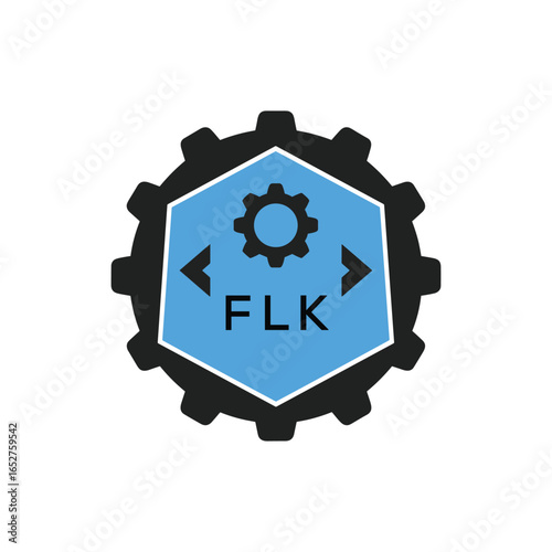 FMF Industrial Gear Logo Design – Engineering, Mechanical, and Construction Branding Icon. FMF Letter Logo.
