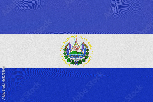 A textured rendition of the El Salvador flag showcases its distinct blue and white bands, centered with the national coat of arms, imbuing a sense of patriotism and cultural identity.
