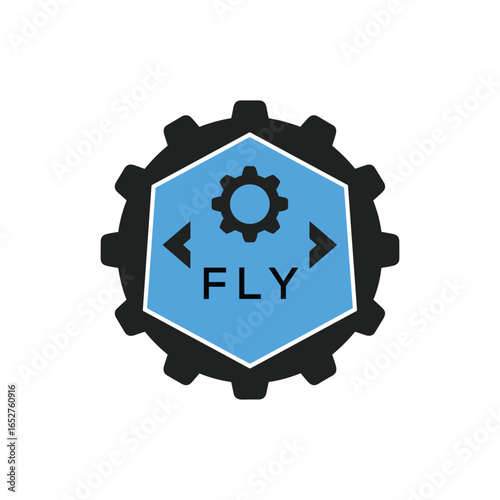 FMF Industrial Gear Logo Design – Engineering, Mechanical, and Construction Branding Icon. FMF Letter Logo.
