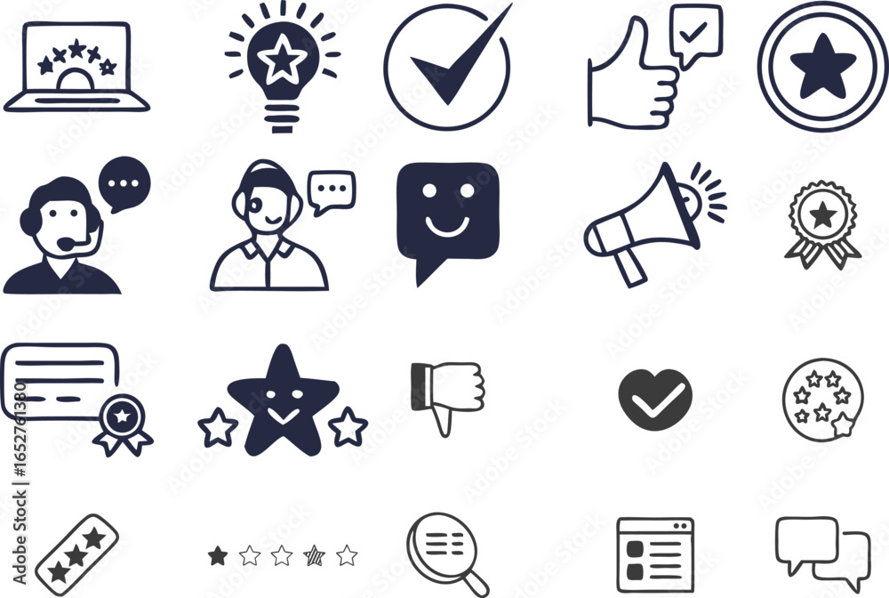 Fototapeta premium Review icon set