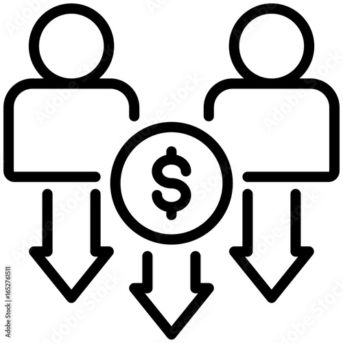 loss income icon isolated on white background. vector illustration icon for economic crisis