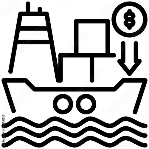 shipping cost icon isolated on white background. vector illustration icon for economic crisis