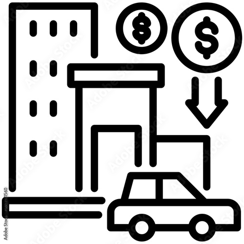 deficit icon isolated on white background. vector illustration icon for economic crisis