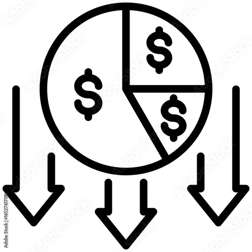loss icon isolated on white background. vector illustration icon for economic crisis