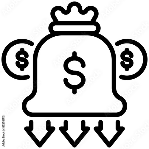 reduction icon isolated on white background. vector illustration icon for economic crisis