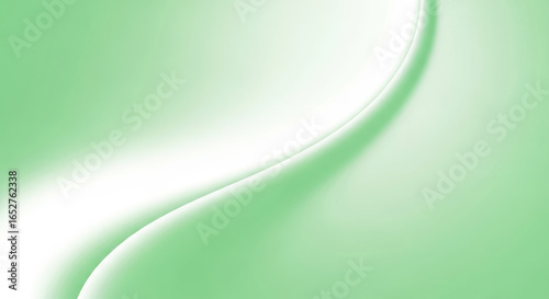 Soft Green Gradient Background with a Smooth White Curved Light Streak image photo