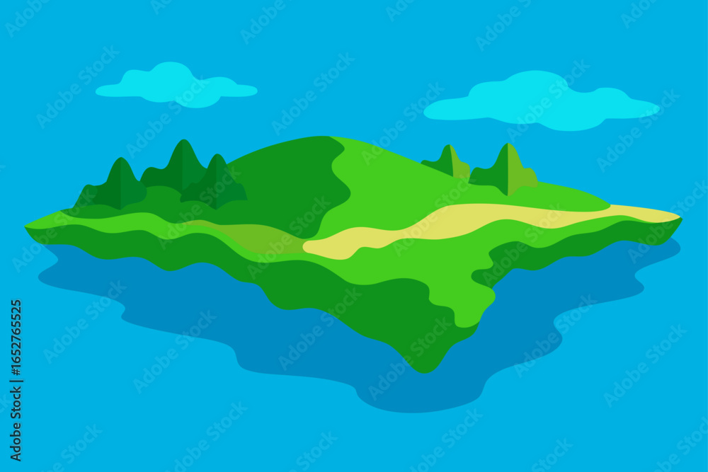 Obraz premium green landscape with mountains