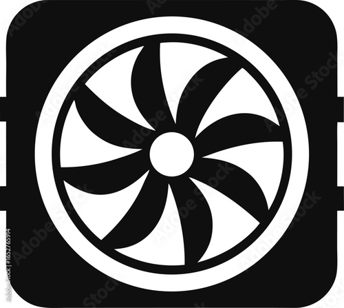 Computer Cooling Fan Icon Silhouette Vector Illustration