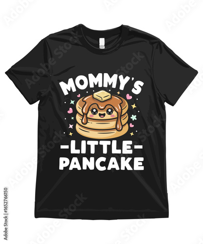 Mommys Little Pancake, Funny Pancakes T Shirt Design Pancakes Illustration Pancakes Clipart Cute Food Art and Funny Pancakes Illustration