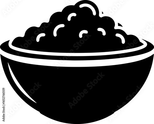 Bowl of Cottage Cheese Dairy Product Silhouette