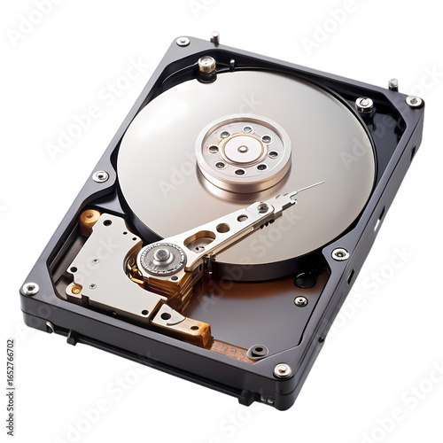 Closeup View of a Computer Hard Disk Drive