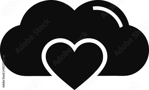 Romantic Love Cloud in the Sky Silhouette