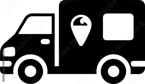 Vintage Milkman Delivery Van Silhouette