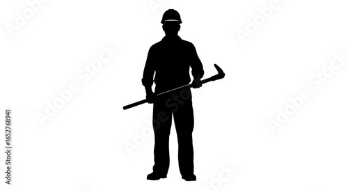 construction worker silhouette transparent background png for design projects
