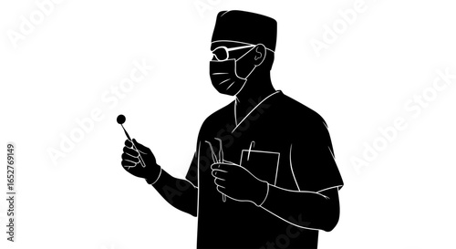 dentist silhouette transparent background vector for medical designs