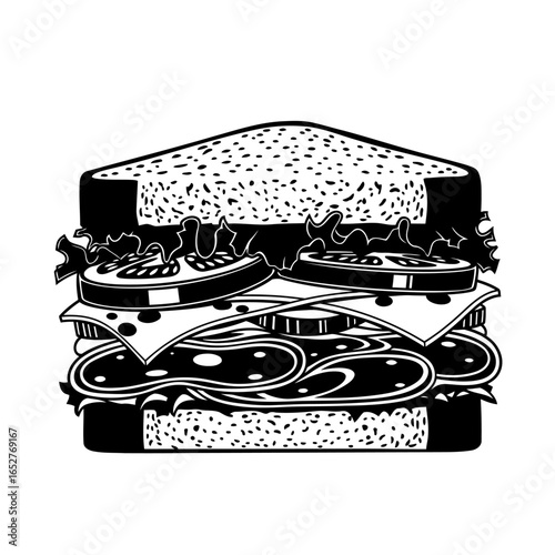 delicious sandwich illustration transparent background perfect for menu design