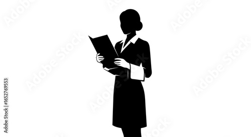 elegant waitress silhouette transparent background perfect for menu design