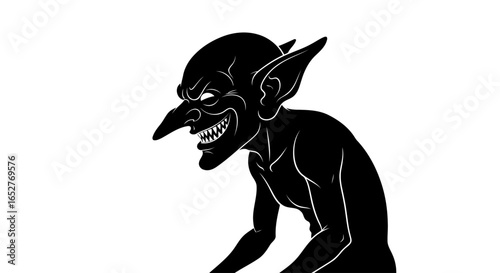evil goblin silhouette transparent png for design projects