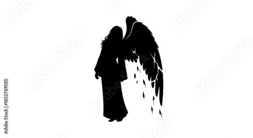 fallen angel silhouette transparent background png for design projects