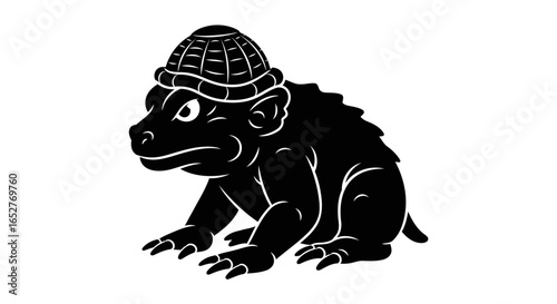 grumpy wombat in hat transparent background png for design projects