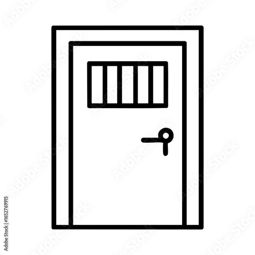 Prison cell door icon for detention concept