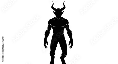 powerful demon silhouette transparent background for game design vfx