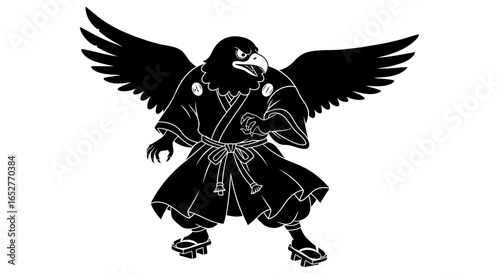 powerful eagle samurai transparent background ready for design projects