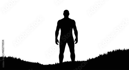 powerful male silhouette transparent background for design projects
