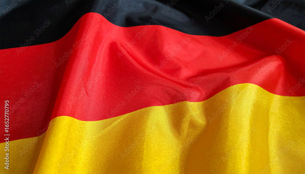 Naklejka premium Germany national flag. Black, red and yellow stripes. Symbol of national pride and identity.