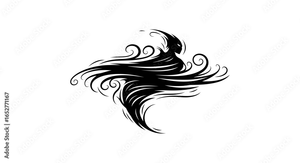 Fototapeta premium stylized whirlwind figure transparent background png for design projects