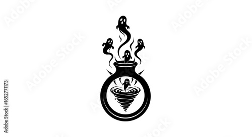 spooky ghosts in a transparent potion bottle perfect for halloween designs