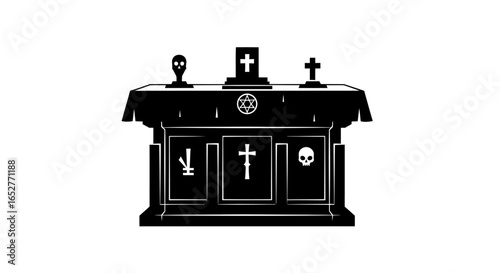 transparent altar illustration isolated gothic ritual table for design projects