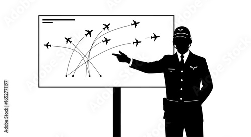 transparent background air traffic controller illustration perfect for aviation presentations