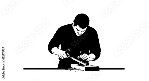 transparent background carpenter illustration isolated craftsman silhouette for design projects