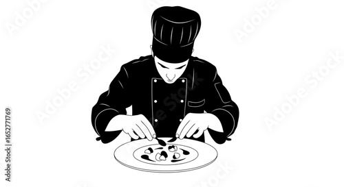 transparent background chef illustration isolated culinary artist at work