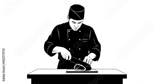 transparent background chef illustration isolated culinary artist at work