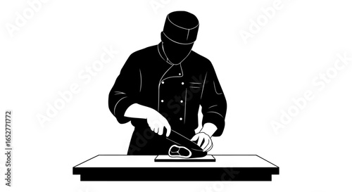 transparent background chef silhouette isolated culinary illustration for design