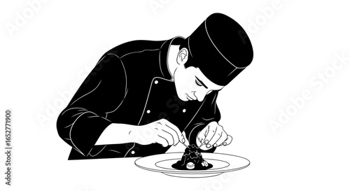 transparent background chef illustration isolated culinary artist at work