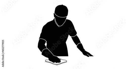 transparent background cleaning person silhouette perfect for website design