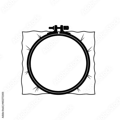 transparent background embroidery hoop isolated vector for crafts design