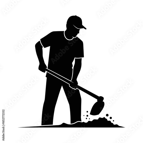 transparent background farmer silhouette isolated icon for website design