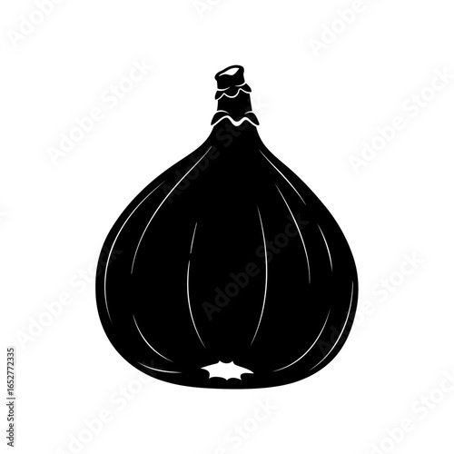 transparent background fig illustration isolated black silhouette for design projects