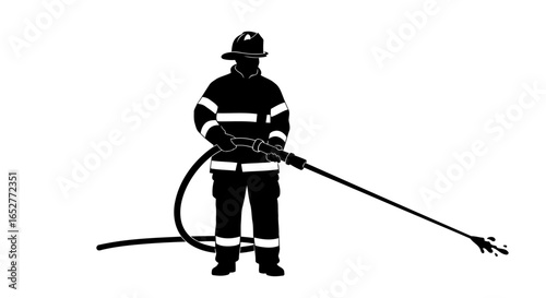 transparent background firefighter silhouette isolated vector for design projects