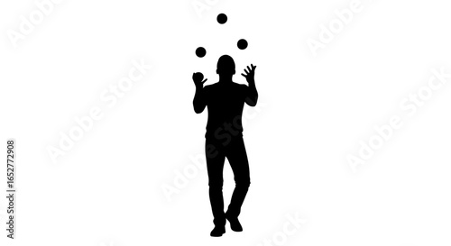 transparent background juggler silhouette isolated vector for design projects