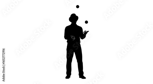 transparent background juggler silhouette isolated vector for design projects