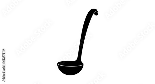 transparent background ladle isolated black silhouette for design projects