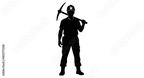 transparent background miner silhouette isolated vector for design projects