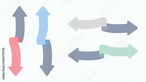 Colorful Ribbon Arrows Set